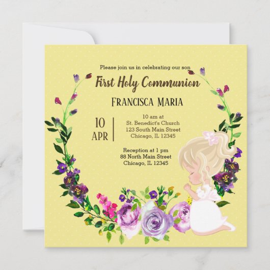 聖体聖体リース*背景色を選択 招待状 (正面)