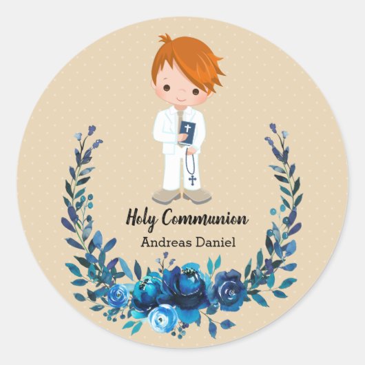聖体青リース ラウンドシール (正面)