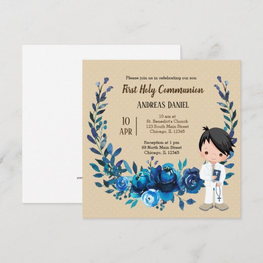 聖体青リース 招待状 (正面/裏面)