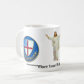 聖公会の紋章が入ったオリジナルギフト コーヒーマグカップ (正面左)