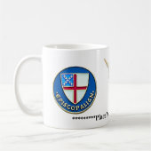 聖公会の紋章が入ったオリジナルギフト コーヒーマグカップ (左)