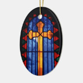 聖十字型ステンドグラスPere Lachaise, Paris セラミックオーナメント (左)