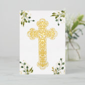 聖十字宗教カード 箔招待状 (立ち正面)