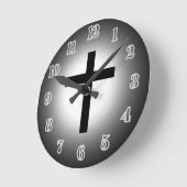 聖十字時計。 ラウンド壁時計 (傾斜)