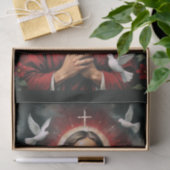 聖十字架と鳩を持つイエス・キリスト 薄葉紙 (ギフト)