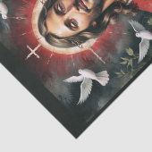 聖十字架と鳩を持つイエス・キリスト 薄葉紙 (詳細)