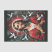 聖十字架と鳩を持つイエス・キリスト 薄葉紙 (正面)