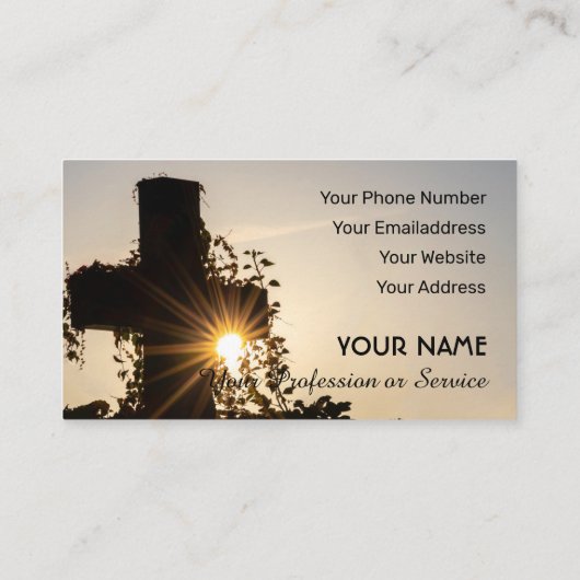 聖十字架と黄金色の夕日 名刺 (裏面)