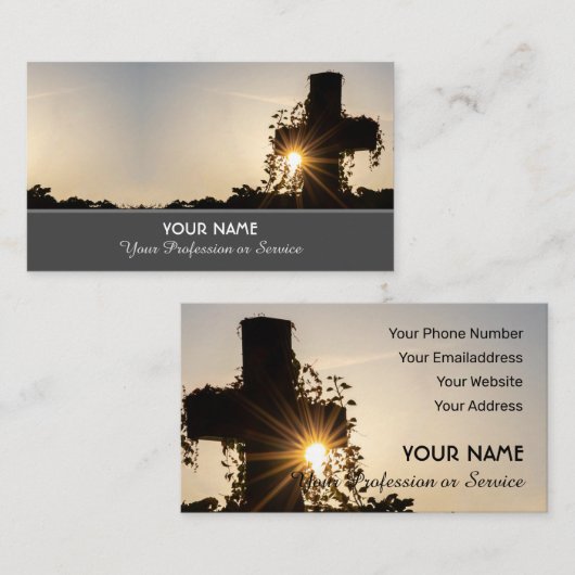 聖十字架と黄金色の夕日 名刺 (正面/裏面)