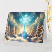 聖十字架の天上のクリスマスの風景 カード (黄色い花)