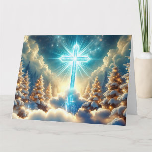 聖十字架の天上のクリスマスの風景 カード
