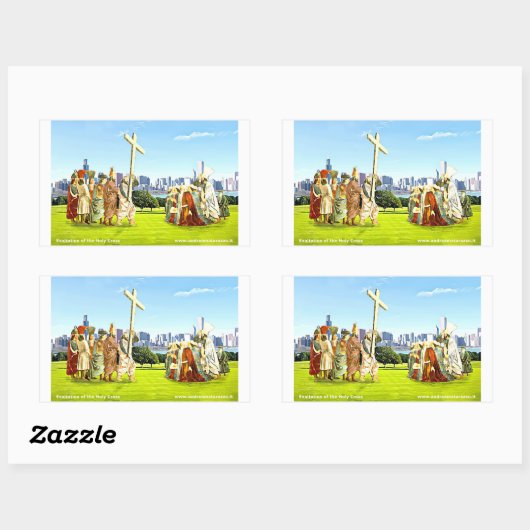 聖十字架高 長方形シール (シート)