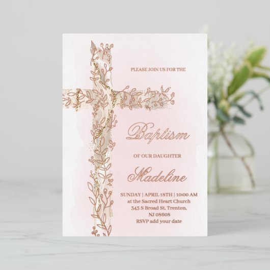 聖十字洗礼 箔招待状 (立ち正面)