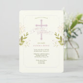 聖十字第一聖餐式ピンク 招待状 (スタンド正面)