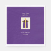 聖十字紫色の宗教パーティー スタンダードランチョンナプキン (正面)