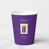 聖十字紫色の宗教パーティー 紙コップ (正面)