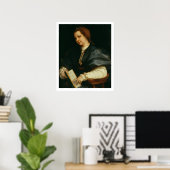 聖句の聖書付き婦人Petrarch, c.1514 (油o ポスター (ホームオフィス)