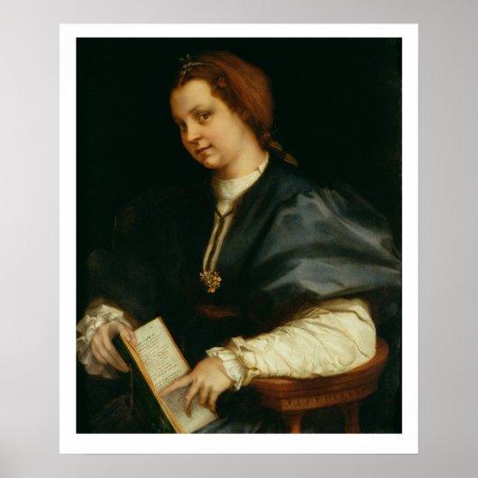 聖句の聖書付き婦人Petrarch, c.1514 (油o ポスター (正面)