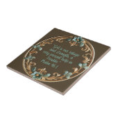 聖句をフローラで構成した茶色 タイル (側面)