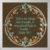 聖句をフローラで構成した茶色 ポスター (正面)