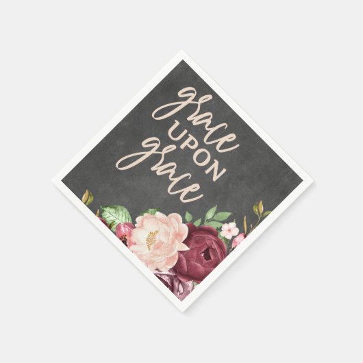 聖句グレース・オン・グレース・スクエア スタンダードカクテルナプキン (角)