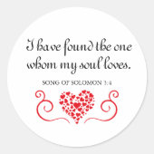聖句✝️私の魂が愛しているものを見つけた ラウンドシール (正面)