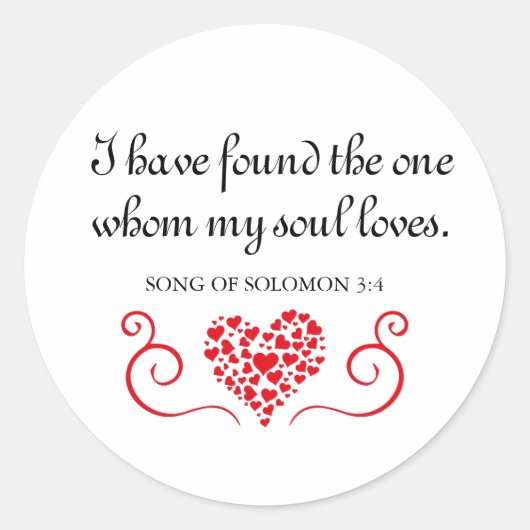 聖句✝️私の魂が愛しているものを見つけた ラウンドシール (正面)