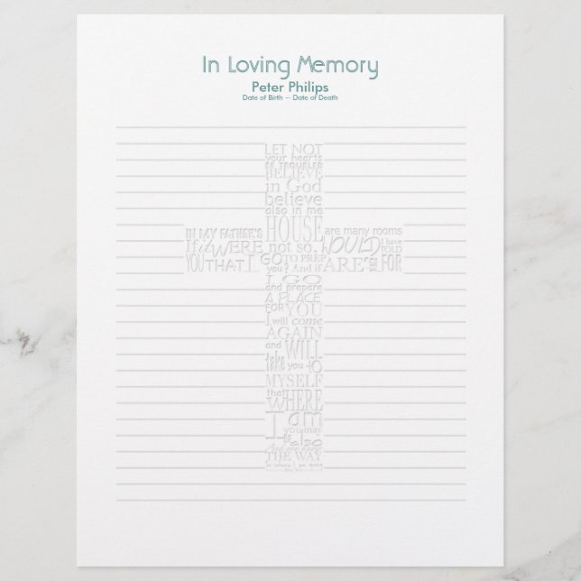 聖句John14葬儀本フィラーページ – 1 (正面)