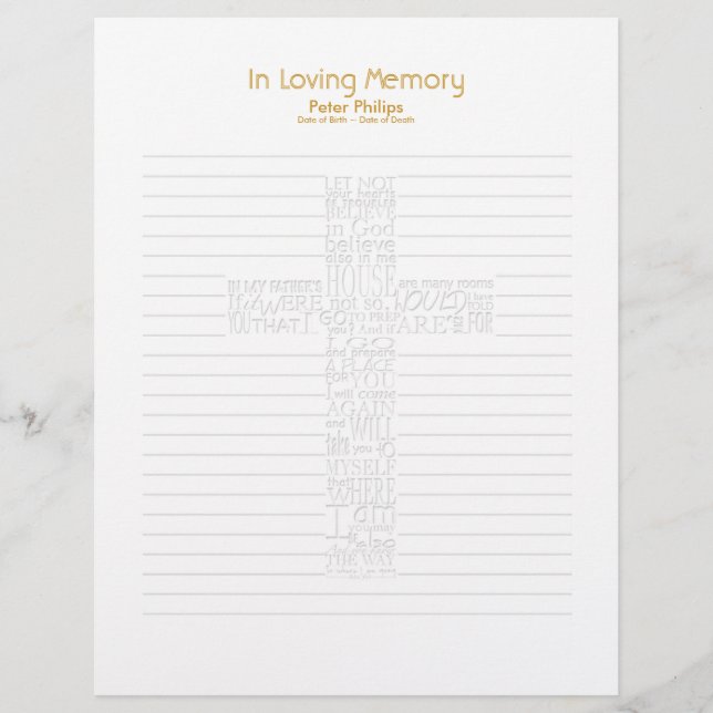 聖句John14葬儀本フィラーページ – 2 (正面)