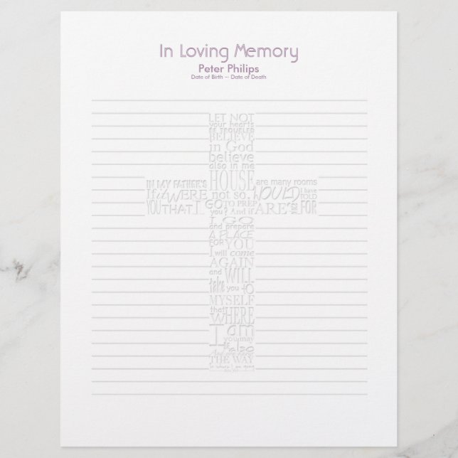 聖句John14葬儀本フィラーページ – 5 (正面)