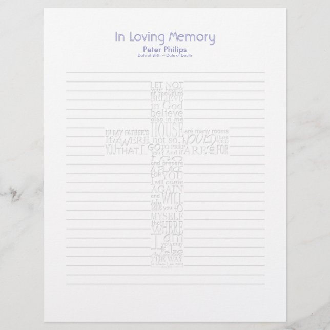 聖句John14葬儀本フィラーページ – 6 (正面)