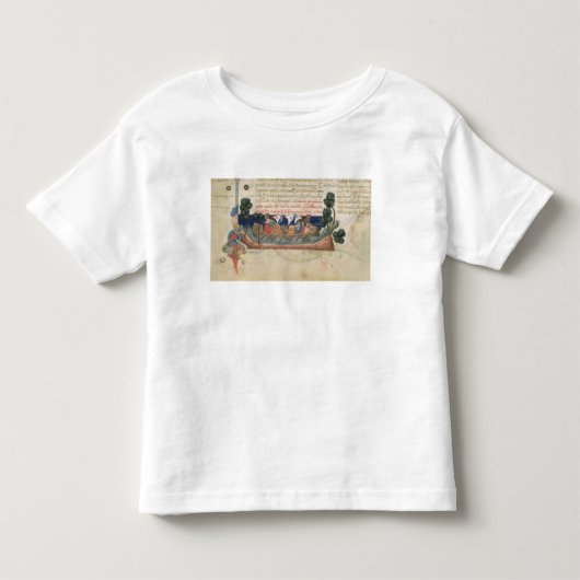 聖地に供給を持って行くボートの人 トドラーTシャツ (正面)