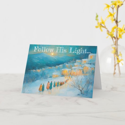 聖地キリスト教のクリスマスグリーティング カード (黄色い花)