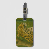 聖域でユキヒョウを休める ラゲッジタグ (正面縦)