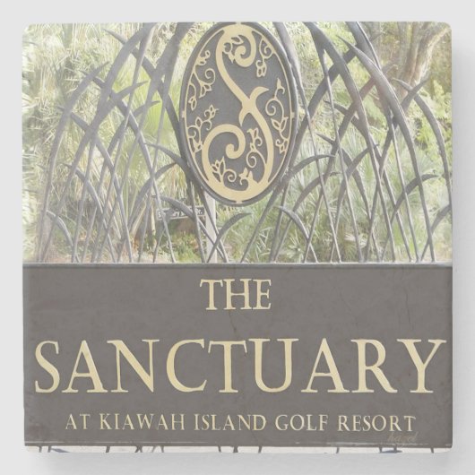 聖域、Kiawah Island、SC大理石の石造りのCoas ストーンコースター (正面)
