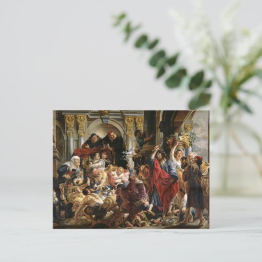 聖堂から商人たちを導くキリスト ポストカード (スタンド正面)