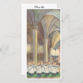 聖堂のヴィンテージクリスマス聖歌隊ボーイズ シーズンカード (正面/裏面)