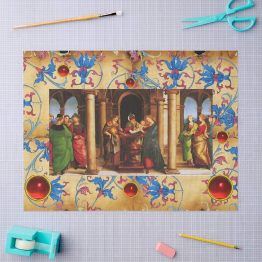 聖堂へのイエスのフローラ 薄葉紙 (クラフト)