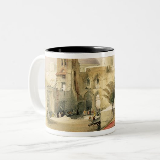 聖墳墓教会、エルサレムのプレート11 ツートーンマグカップ (正面左)