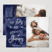 聖夜に星とあなたの写真 | クリスマスカード (正面/裏面)