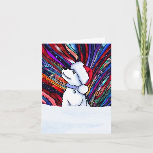 聖夜のクリスマスウェスティパピー カード (正面)