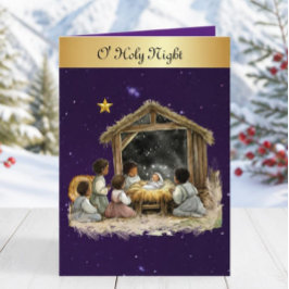 聖夜のクリスマスカード カード