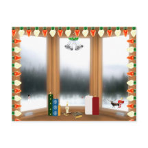 聖夜のクリスマスポストカード