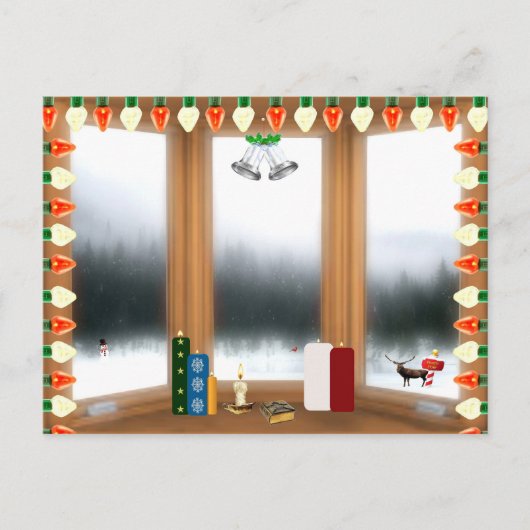 聖夜のクリスマスポストカード ポストカード (正面)