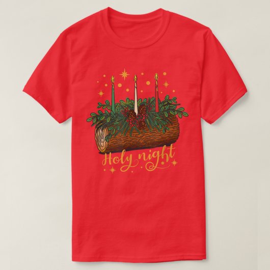 聖夜のクリスマス Tシャツ (デザイン正面)