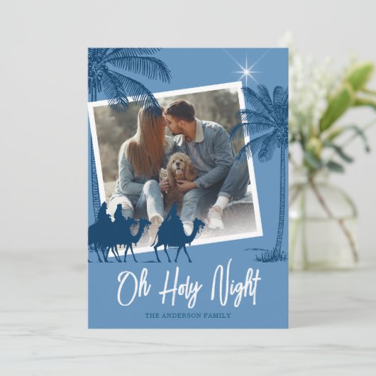 聖夜の写真クリスマス ホリデー カード (スタンド正面)