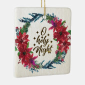 聖夜の赤いポインセチア パーソナライズされたクリスマス セラミックオーナメント (右)