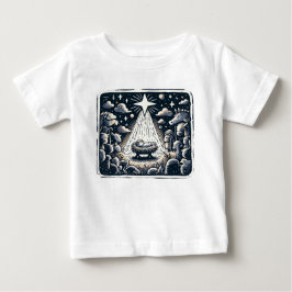 聖夜の降誕:コントラストアート ベビーTシャツ