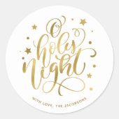 聖夜モダンのクリスマスのスクリプクラシックト ラウンドシール (正面)