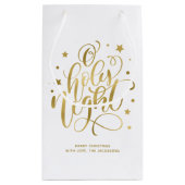 聖夜モダンのクリスマスの脚本 スモールペーパーバッグ (裏面)